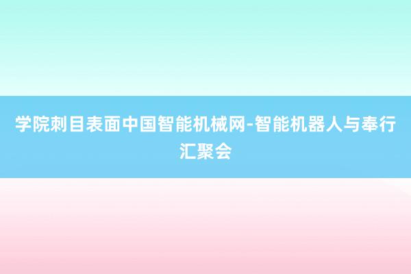 学院刺目表面中国智能机械网-智能机器人与奉行汇聚会